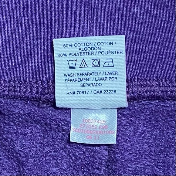 Victoria Secret Pink Wide Leg Mid Rise Sweatpants and T-Shirt Sz S Purple Y2K 86 - Picture 10 of 15